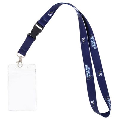 Desert Cactus University of California Santa Barbara Lanyard UCSB Gauchos Car Keys College ID Badge Holder Keychain Detachable Breakaway Snap Buckle (w/Pouch Blue)
