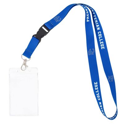 Desert Cactus Presbyterian College Lanyard Blue Hose Car Keys College ID Badge Holder Keychain Detachable Breakaway Snap Buckle (w/Pouch Blue)