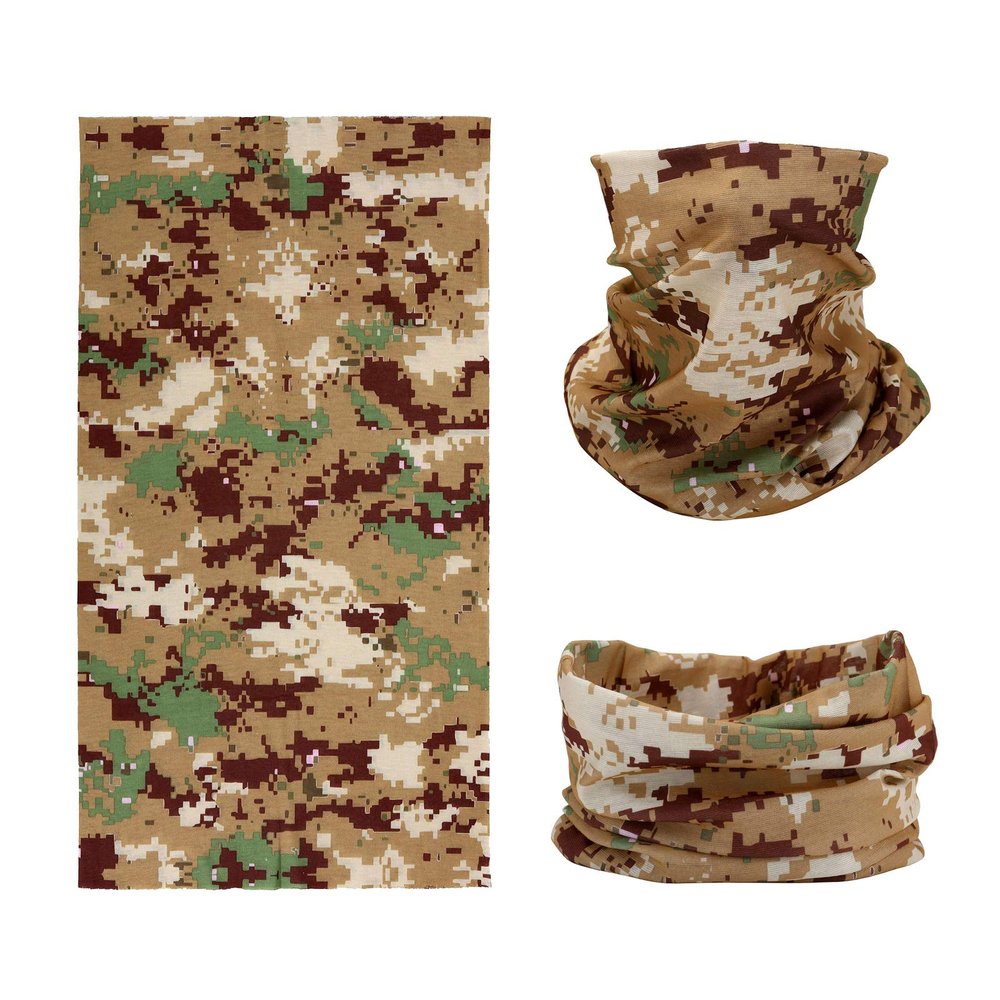 SMEHCF Novelty Seamless Bandana Balaclava Face Cover Mask Shield Neck Gaiter Reusable Breathable Dustproof Windproof Unisex Digital Desert Camo Camouflage