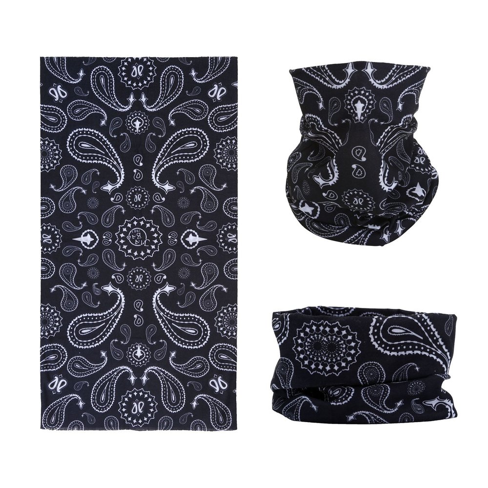 SMEHCF Novelty Seamless Bandana Balaclava Face Cover Mask Shield Neck Gaiter Reusable Breathable Dustproof Windproof Unisex Black Konjac Flower