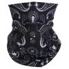 SMEHCF Novelty Seamless Bandana Balaclava Face Cover Mask Shield Neck Gaiter Reusable Breathable Dustproof Windproof Unisex Black Konjac Flower view 2