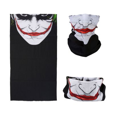 SMEHCF Novelty Seamless Bandana Balaclava Face Cover Mask Shield Neck Gaiter Reusable Breathable Dustproof Windproof Unisex Clown Joker Face