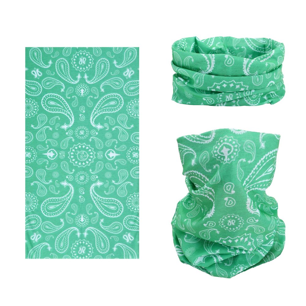 SMEHCF Novelty Seamless Bandana Balaclava Face Cover Mask Shield Neck Gaiter Reusable Breathable Dustproof Windproof Unisex Green Konjac Flower