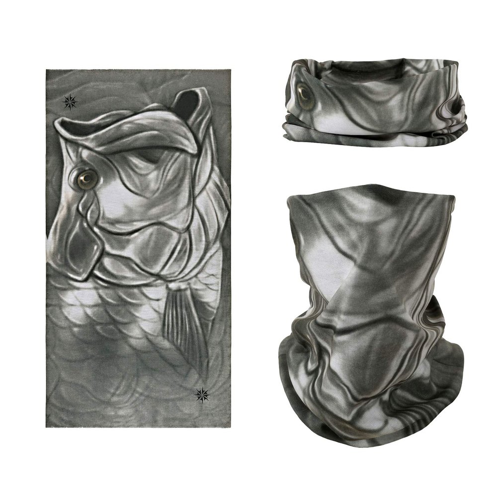 SMEHCF Novelty Seamless Bandana Balaclava Face Cover Mask Shield Neck Gaiter Reusable Breathable Dustproof Windproof Unisex Gray Lure Largemouth Bass