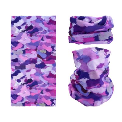 SMEHCF Novelty Seamless Bandana Balaclava Face Cover Mask Shield Neck Gaiter Reusable Breathable Dustproof Windproof Unisex Purple Camo Camouflage