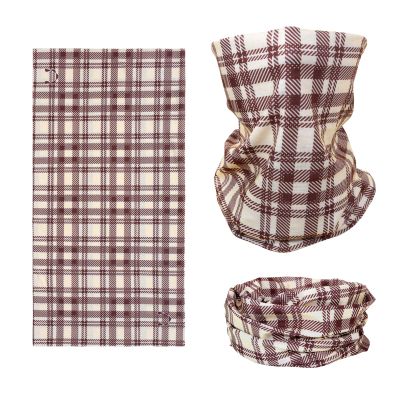 SMEHCF Novelty Seamless Bandana Balaclava Face Cover Mask Shield Neck Gaiter Reusable Breathable Dustproof Windproof Unisex Beige Plaid