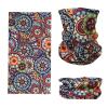 SMEHCF Novelty Seamless Bandana Balaclava Face Cover Mask Shield Neck Gaiter Reusable Breathable Dustproof Windproof Unisex Gothic Flower Round Pattern view 1