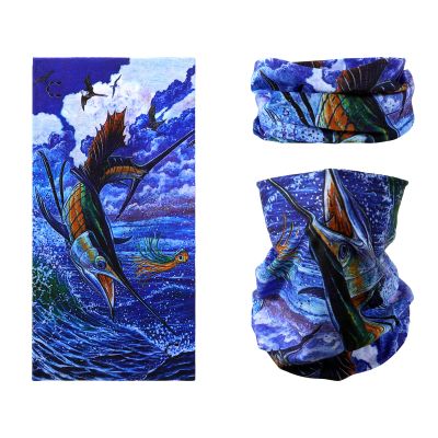 SMEHCF Novelty Seamless Bandana Balaclava Face Cover Mask Shield Neck Gaiter Reusable Breathable Dustproof Windproof Unisex Ocean Marine Life Swordfish