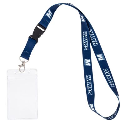 Desert Cactus Monmouth University Lanyard Hawks Car Keys College ID Badge Holder Keychain Detachable Breakaway Snap Buckle (w/Pouch Blue)
