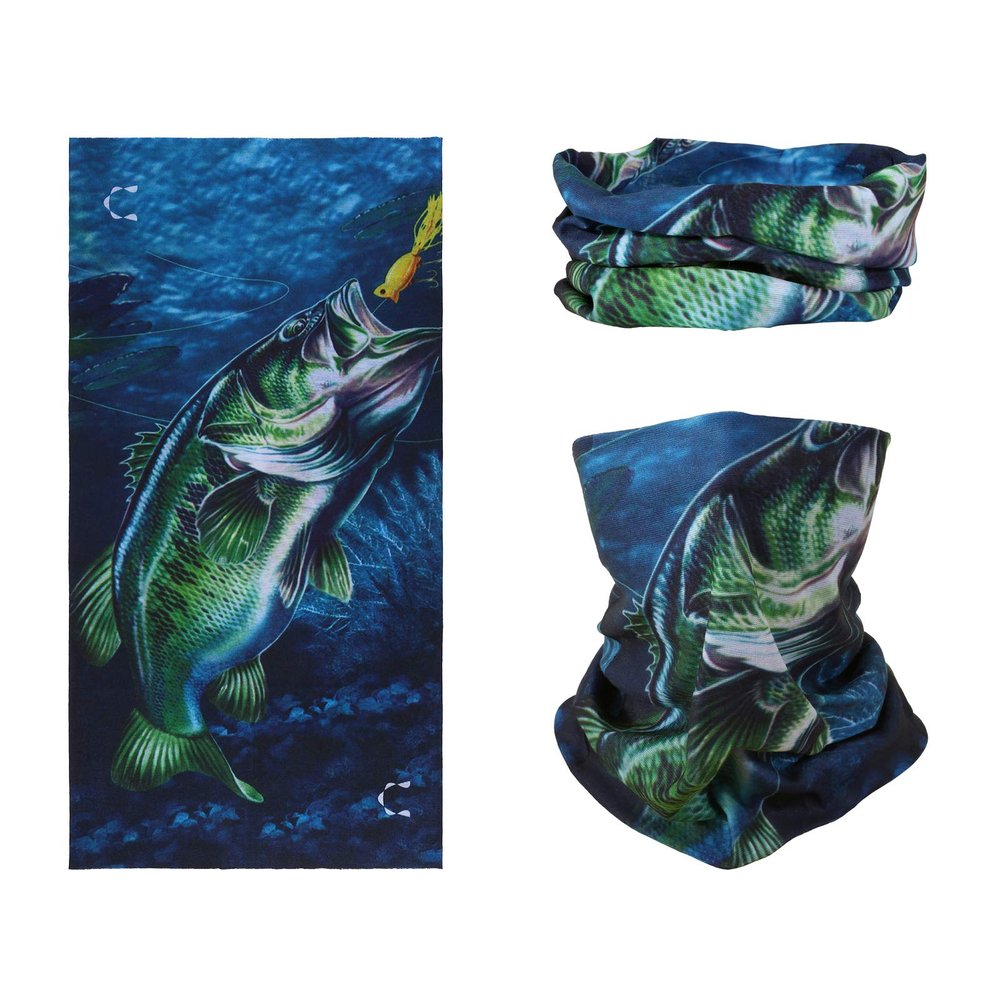 SMEHCF Novelty Seamless Bandana Balaclava Face Cover Mask Shield Neck Gaiter Reusable Breathable Dustproof Windproof Unisex Lure Largemouth Bass in Water