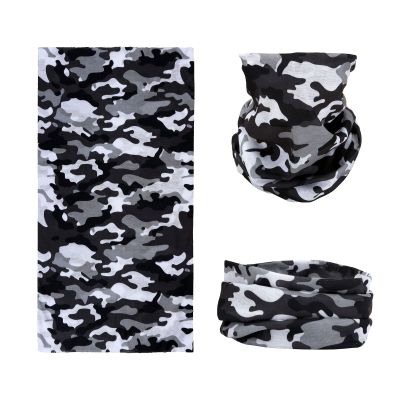 SMEHCF Novelty Seamless Bandana Balaclava Face Cover Mask Shield Neck Gaiter Reusable Breathable Dustproof Windproof Unisex Snow Land Camo Camouflage