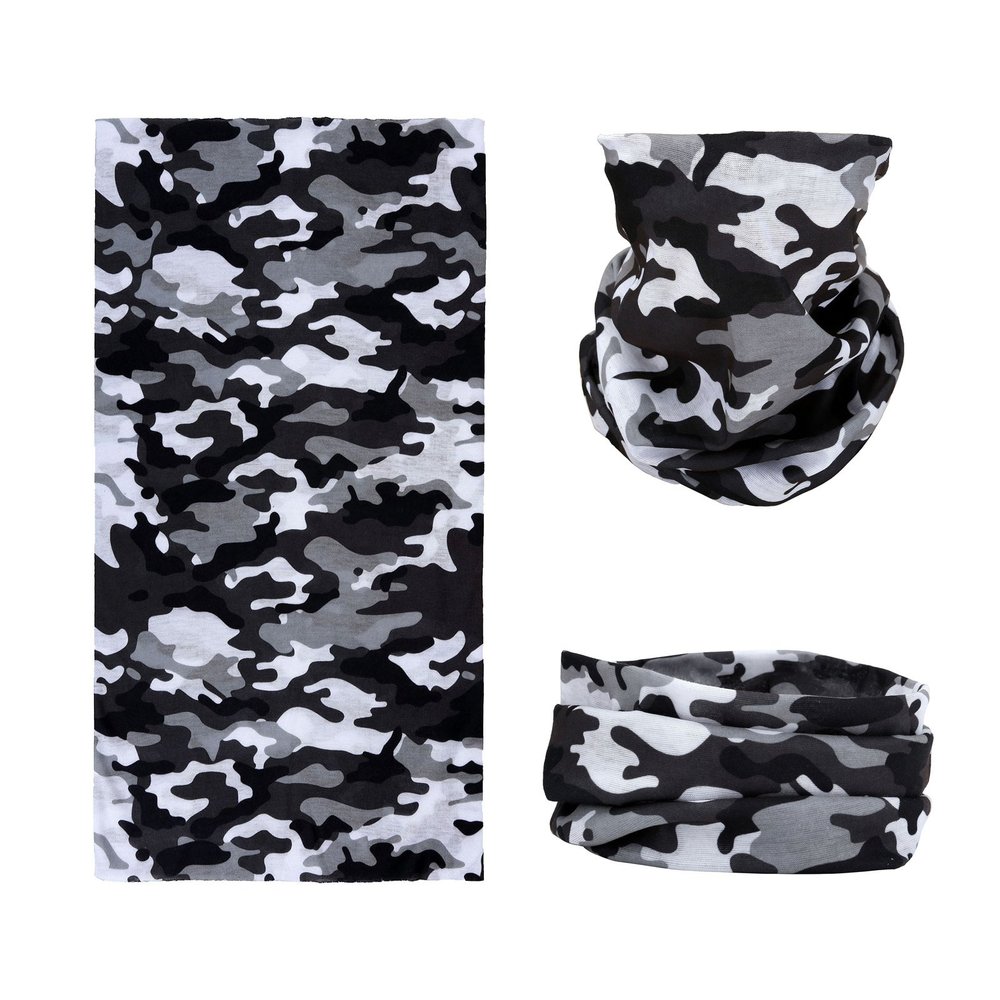 SMEHCF Novelty Seamless Bandana Balaclava Face Cover Mask Shield Neck Gaiter Reusable Breathable Dustproof Windproof Unisex Snow Land Camo Camouflage
