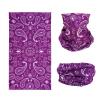 SMEHCF Novelty Seamless Bandana Balaclava Face Cover Mask Shield Neck Gaiter Reusable Breathable Dustproof Windproof Unisex Purple Konjac Flower view 1