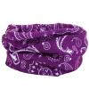 SMEHCF Novelty Seamless Bandana Balaclava Face Cover Mask Shield Neck Gaiter Reusable Breathable Dustproof Windproof Unisex Purple Konjac Flower view 3