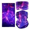 SMEHCF Novelty Seamless Bandana Balaclava Face Cover Mask Shield Neck Gaiter Reusable Breathable Dustproof Windproof Unisex Nebula Galaxy Star Milkway Universe Outer Space Supernova Purple view 1