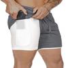 EAGO Mens 2 in 1 New Summer Sport Shorts Dark Gray view 1