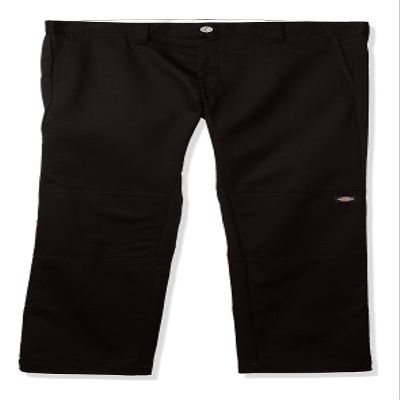 Dickies Boys Skinny Straight Double Knee Pant - Stretch School Uniform Trousers with Reinforced Knees & Adjustable Waist, Black, 12