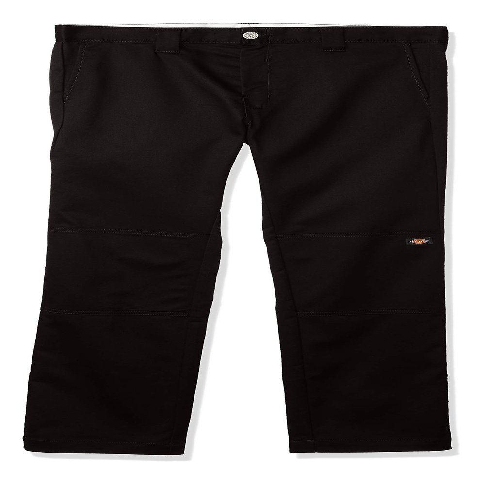 Dickies Boys Skinny Straight Double Knee Pant - Stretch School Uniform Trousers with Reinforced Knees & Adjustable Waist, Black, 12
