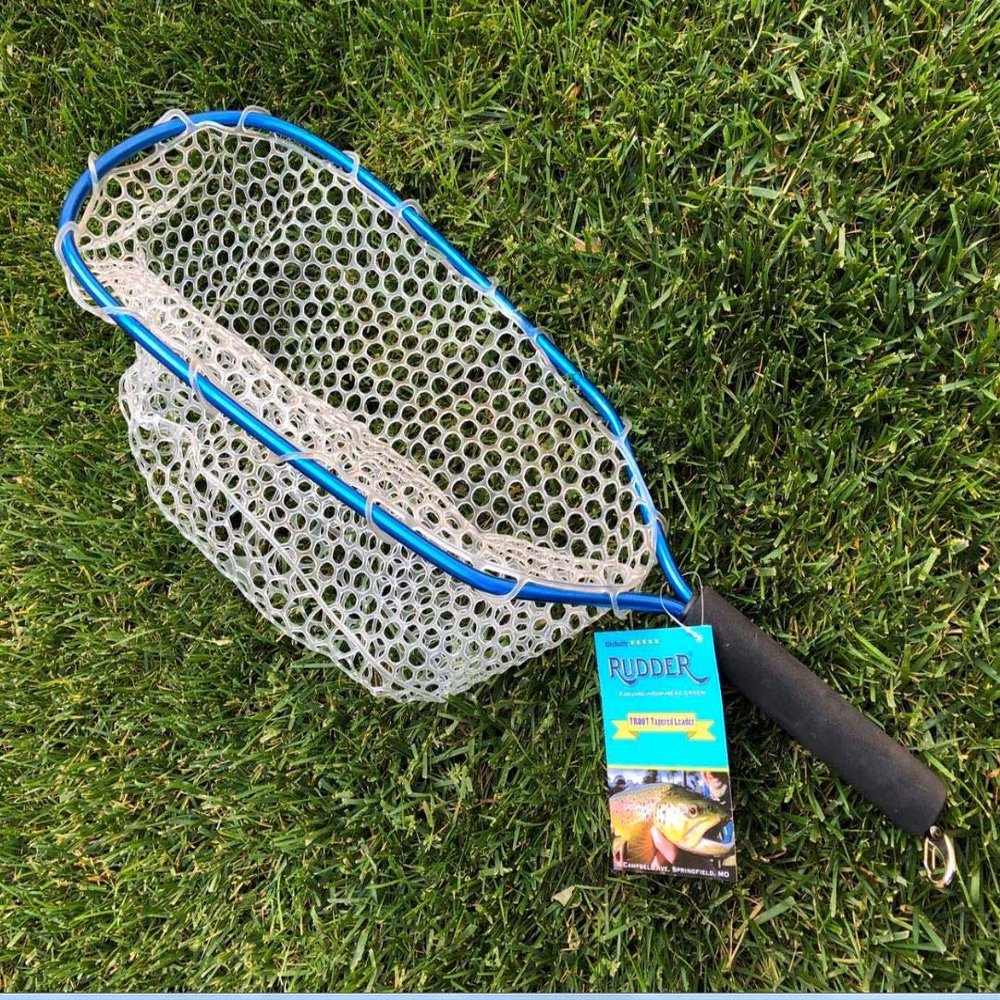 Rudder Fly Fishing Landing Net Mesh Trout Catch and Release Net Light Weight (Rectangle)