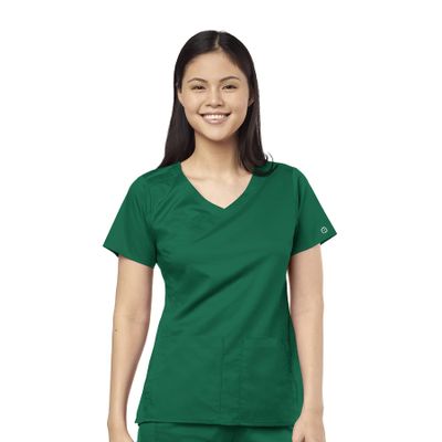 WonderWink Women's 4 Pocket Wrap Scrub Top, Hunter, S