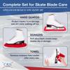 CRS Cross Ice Skate Guards, Soakers and Towel Gift Set. Essential Ice Skating Hard Guard and Soft Skate Blade Cover Accessories for Figure Skating or Hockey (Russian Split Red, Medium) view 2