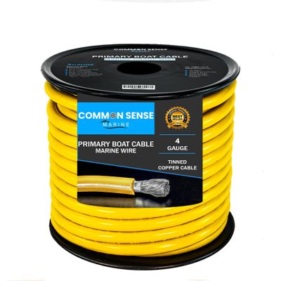 4 Gauge Primary Boat Cable - 30 ft Marine Grade Wire Tinned Oxygen-Free Copper - 4 AWG UL 1426 Standard PVC Wire for Boat, Automotive, Speakers, Camper & Trailers