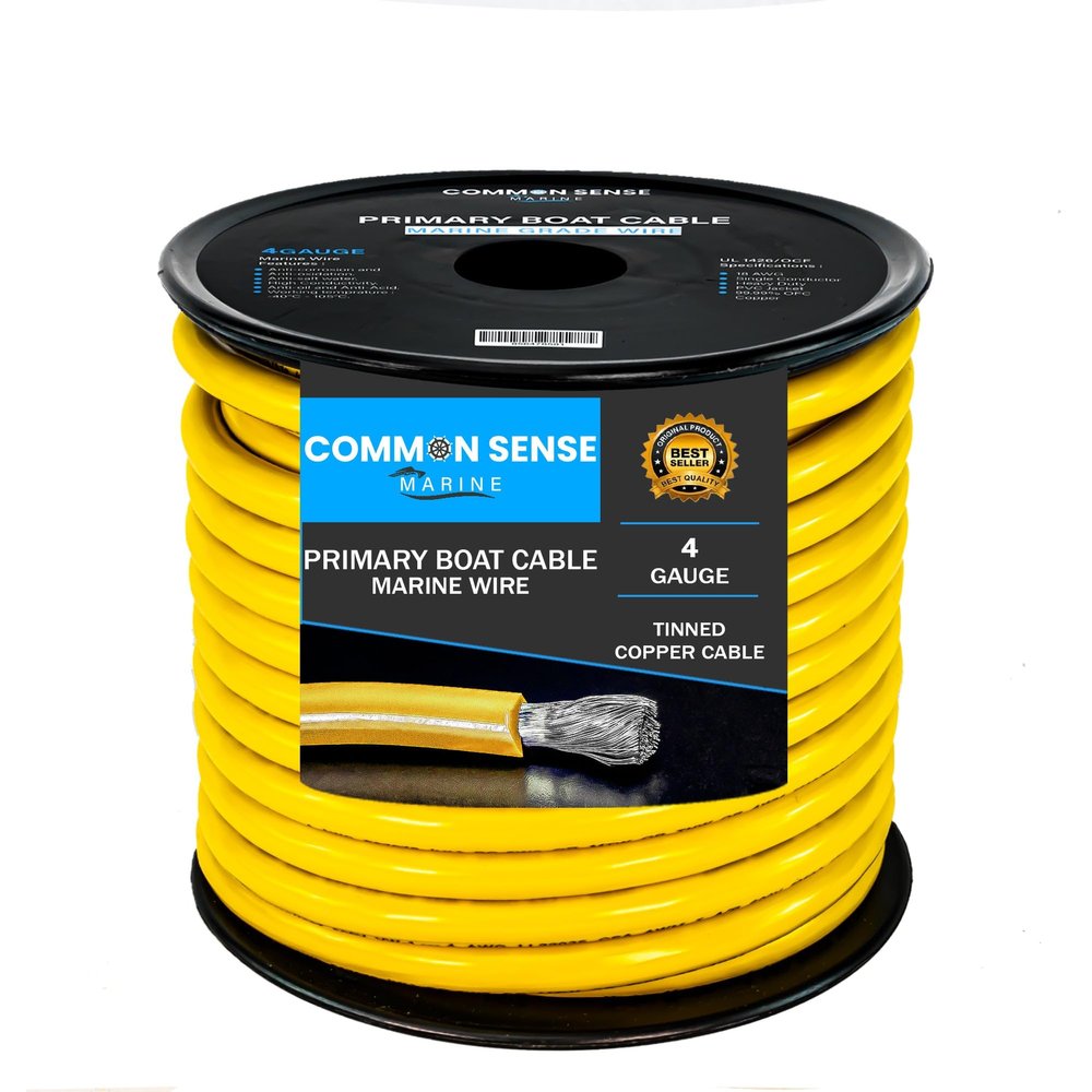 4 Gauge Primary Boat Cable - 30 ft Marine Grade Wire Tinned Oxygen-Free Copper - 4 AWG UL 1426 Standard PVC Wire for Boat, Automotive, Speakers, Camper & Trailers