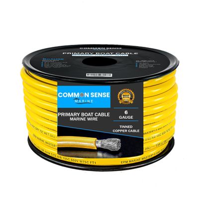 6 Gauge Primary Boat Cable - 30 ft Marine Grade Wire Tinned Oxygen-Free Copper - 6 AWG UL 1426 Standard PVC Wire for Boat, Automotive, Speakers, Camper & Trailers