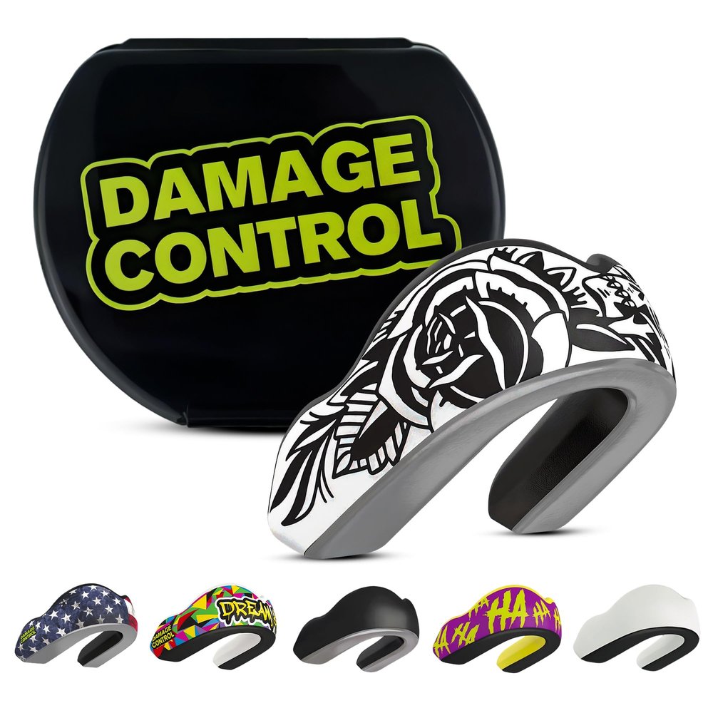 DAMAGE CONTROL Extreme Impact Mouth Guard  Sports Mouthguard for Boxing, MMA, BJJ, Hockey, Rugby, Lacrosse, & More  Mouthpiece for Teeth & Jaw Protection, for Youth & Adults (Youth, Blackarts)