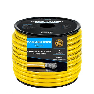 8 Gauge Primary Boat Cable - 30 ft Marine Grade Wire Tinned Oxygen-Free Copper - 8 AWG UL 1426 Standard PVC Wire for Boat, Automotive, Speakers, Camper & Trailers