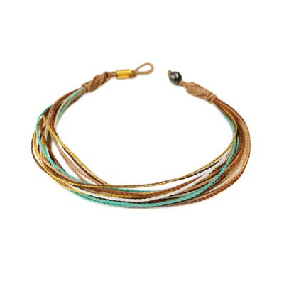 Rumi Sumaq Boho Anklet for Women Summer Ankle Bracelet Surfer Beach Waterproof Macrame Unisex Woven Waterproof Waxed Cord Handmade Foot Jewelry for Beach Wedding