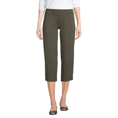 Lands' End Women's Starfish Mid Rise Pull-On Crop Pants 2X Forest Moss