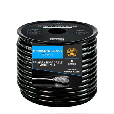 8 Gauge Primary Boat Cable - 30 ft Marine Grade Wire Tinned Oxygen-Free Copper - 8 AWG UL 1426 Standard PVC Wire for Boat, Automotive, Speakers, Camper & Trailers