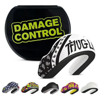DAMAGE CONTROL Extreme Impact Mouth Guard Sports Mouthguard for Boxing, MMA, BJJ, Hockey, Rugby, Lacrosse, & More Mouthpiece for Teeth & Jaw Protection, for Youth & Adults (Women, Thug Life)