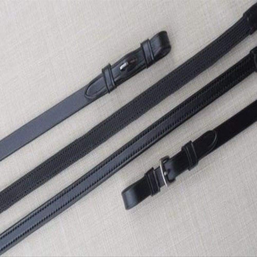 KL Select 1/2" Rubber Lined Curb REIN Black Buckle