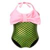 Oyolan Baby Girls One Piece Halter Mermaid Scales Printed Swimwear Swimsuit Green 3-4 view 1