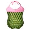 Oyolan Baby Girls One Piece Halter Mermaid Scales Printed Swimwear Swimsuit Green 3-4 view 2