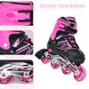 Zuwaos Boys Kids Adjustable Inline Skates, Girls Inline Skates for Kids, Beginner Roller Skates for Girls Men and Ladies Outdoor (3#Pink, Large - Youth (4Y-7Y US)) view 4