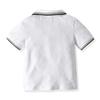 Baby Boys Gentleman Outfits Suits, Infant Short Sleeve T-Shirt+Pants+Tie Clothes Set for Wedding and Party (9-12 Months) White view 3