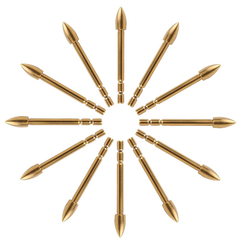 BICASTER 12pcs - X10 Arrow Broadheads 120gr Tungsten Steel Made for 3.2mm ID Shaft (Gold)