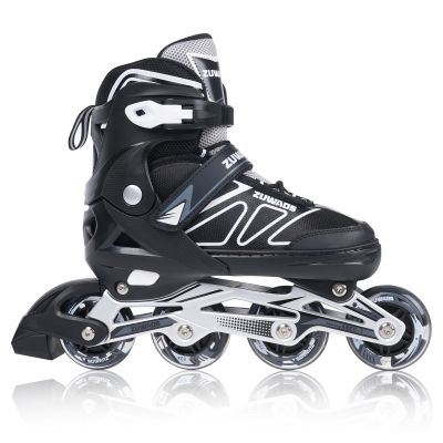 Zuwaos Boys Kids Adjustable Inline Skates, Girls Inline Skates for Kids, Beginner Roller Skates for Girls Men and Ladies Outdoor (1#Black, Large - Youth (4Y-7Y US))