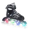 Zuwaos Boys Kids Adjustable Inline Skates, Girls Inline Skates for Kids, Beginner Roller Skates for Girls Men and Ladies Outdoor (1#Black, Large - Youth (4Y-7Y US)) view 2