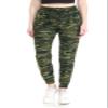 Leggings Depot Women's Relaxed fit Jogger Pants - Track Cuff Sweatpants with Pockets-N021ZIP, Camouflage Army-with Zipper, Small view 1