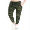 Leggings Depot Women's Relaxed fit Jogger Pants - Track Cuff Sweatpants with Pockets-N021ZIP, Camouflage Army-with Zipper, Small view 4