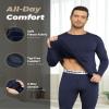 WEERTI Thermal Underwear for Men Long Johns with Fleece Lined Base Layer Men Cold Weather Top Bottom Navy view 2