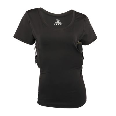 Lilcreek Women Concealed Carry T-Shirt, Concealment Scoop Neck Shirt, Gun Concealment Compression CCW Tactical Clothes