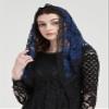 FANFAN Triangle Veil Triangle Chapel Veil Lace Bridal Veil Funeral Veils for Women Lace Head Covering Y021 (Navy) view 2