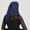 FANFAN Triangle Veil Triangle Chapel Veil Lace Bridal Veil Funeral Veils for Women Lace Head Covering Y021 (Navy) view 4