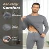 WEERTI Thermal Underwear for Men Long Johns with Fleece Lined Base Layer Men Cold Weather Top Bottom Grey view 2
