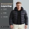 WEERTI Thermal Underwear for Men Long Johns with Fleece Lined Base Layer Men Cold Weather Top Bottom Black view 4